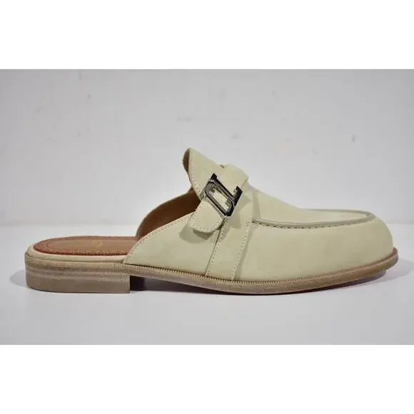Christian Louboutin Muloman Flat Beige Suede Backless Slide Loafer Mule 42 9